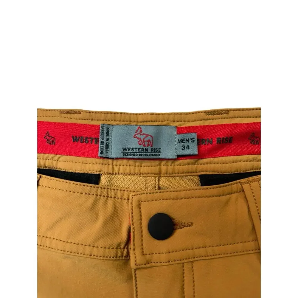 Western Rise Pants Men’s 34 Mustard Yellow Chino Outdoors Hiking Camping